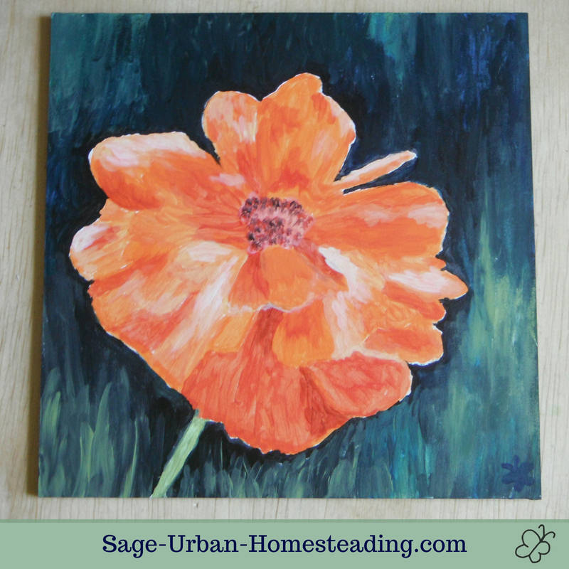 painting: orange poppy